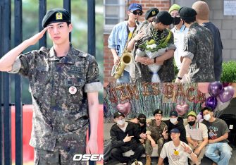 Jin, din BTS, și-a încheiat serviciul militar – a fost întâmpinat călduros de colegii de grup, la ieșire