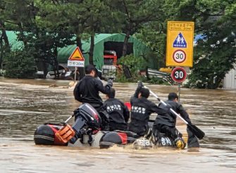 Distrugerea provocată de muson in Coreea de Sud, în fotografii