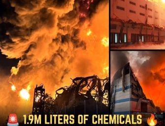 Incendiu de proporții la un depozit de substanțe chimice din Pyeongtaek